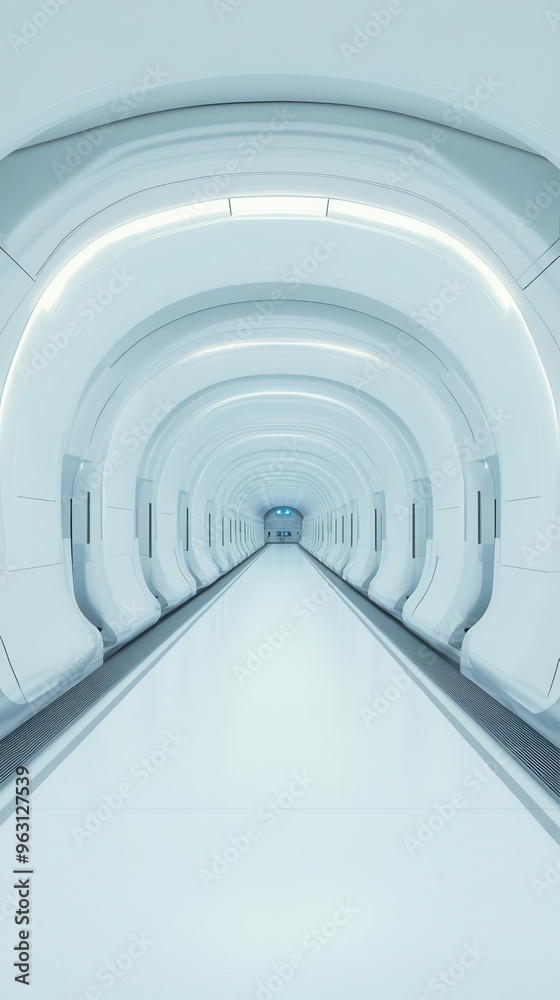 Obraz premium Futuristic transportation hub with hyperloop