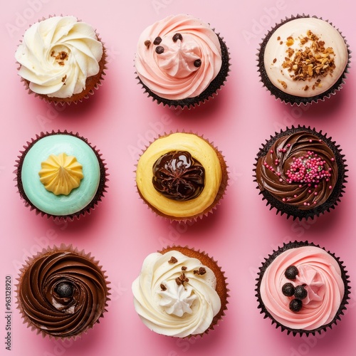 ##  Colorful Cupcake Tower: Delightful Dessert Photography