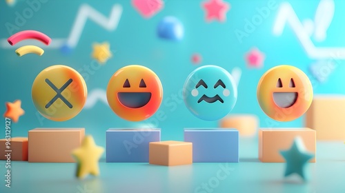 Vibrant Emoticons and Symbols for Digital Expression and Communication