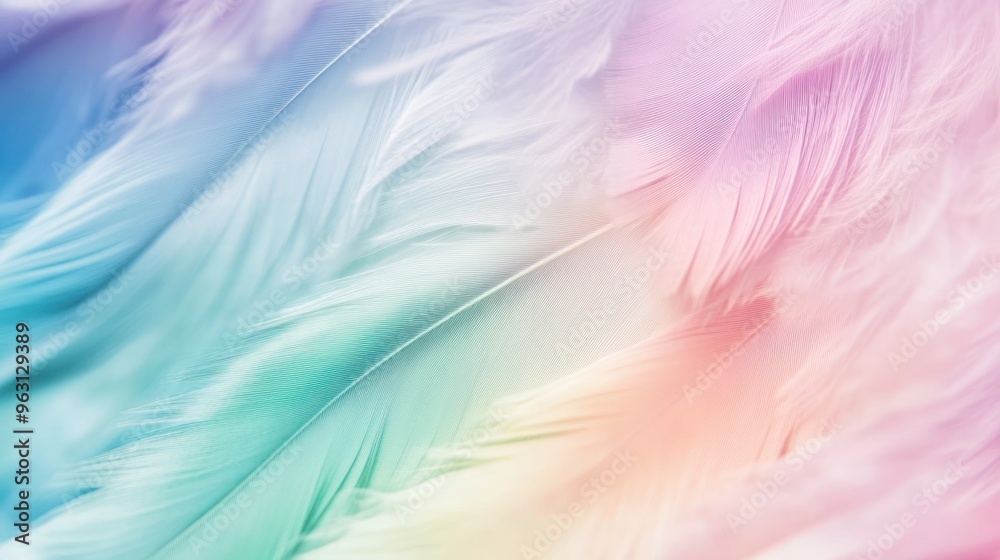 Soft and delicate rainbow feathers Soft and delicate rainbow feathers