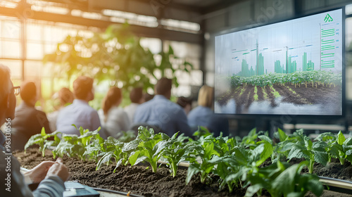  agriculture environment seminar speaker presenting in meeting farm room,