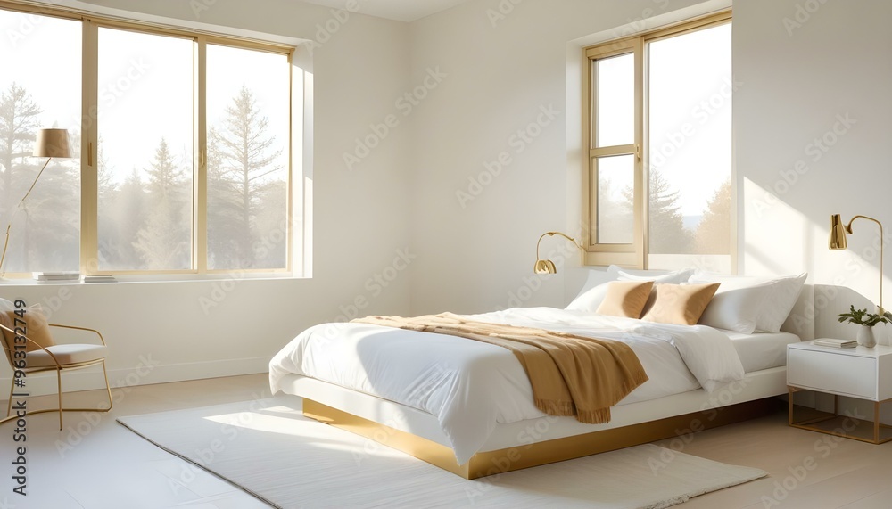 Fototapeta premium Photo interior modern design room 3d illustration