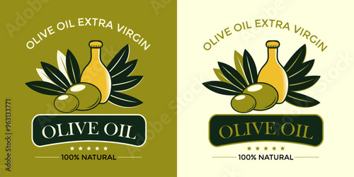 Extra virgin olive oil brand label design 