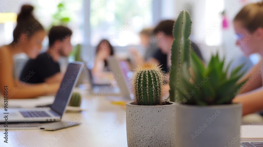 Cactus in a Modern Office Cactus in a Modern Office