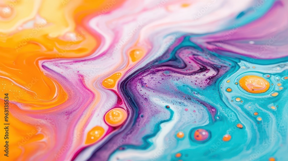 Close-up of colorful oil and water abstract Close-up of colorful oil and water abstract