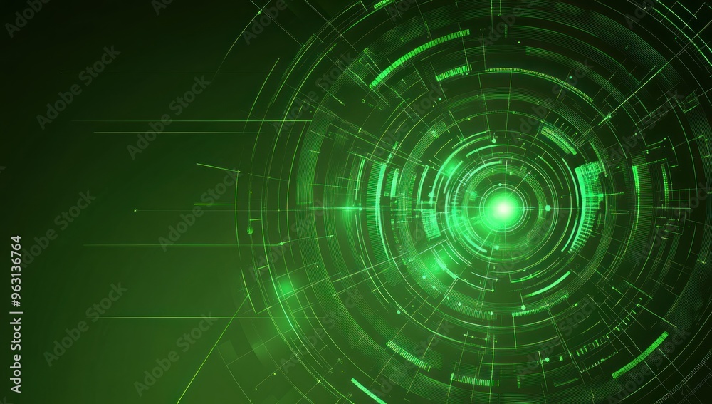 Fototapeta premium Abstract Green Technology Interface