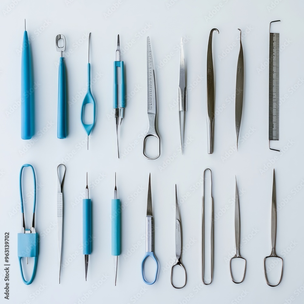 Sterile Scalpels: A Close-Up View from Above - Medical Photography Sterile Scalpels: A Close-Up View from Above - Medical Photography