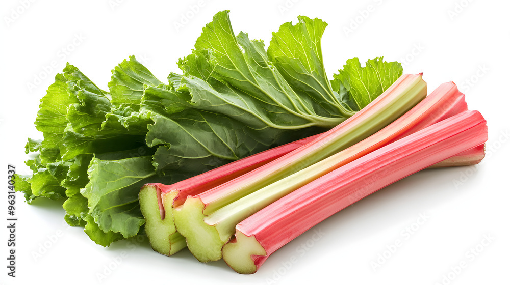 Fresh rhubarb isolated on white background Fresh rhubarb isolated on white background