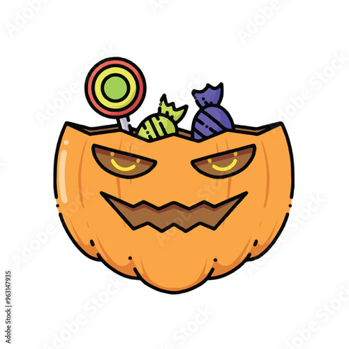 candy Jack-o'-lantern vector isolated