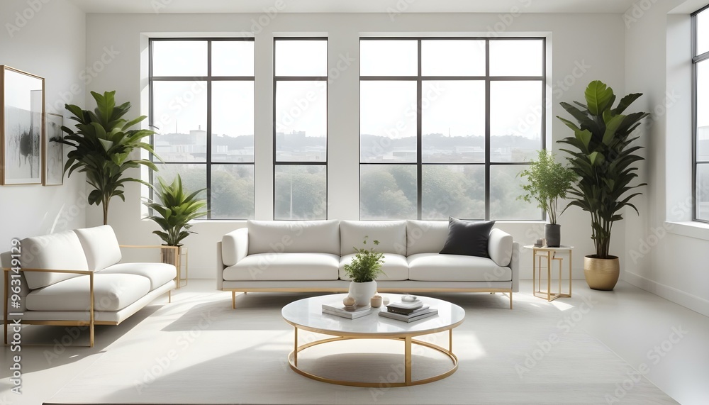 Photo interior modern design room 3d illustration Photo interior modern design room 3d illustration