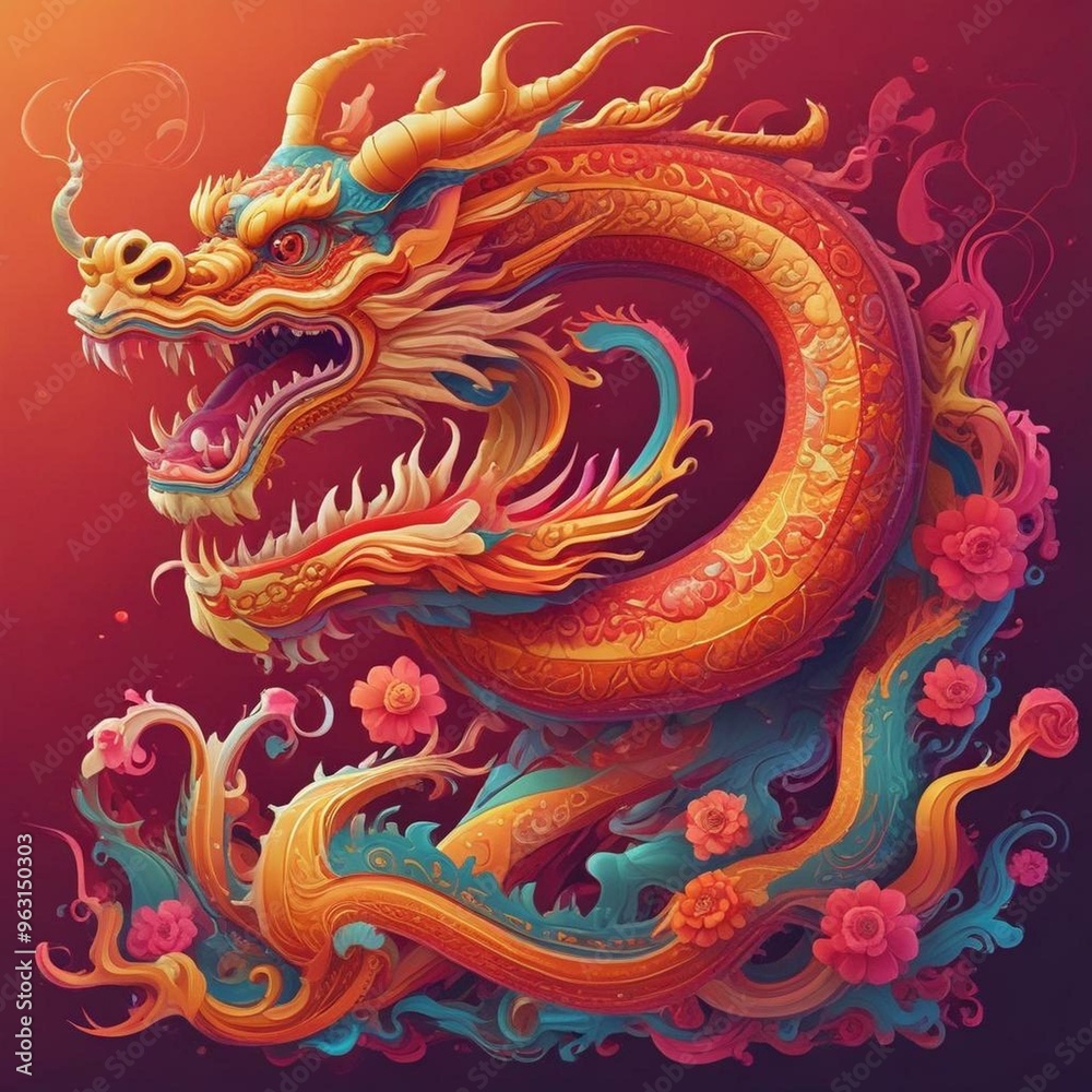 Vibrant Chinese Dragon Fantasy Celebration