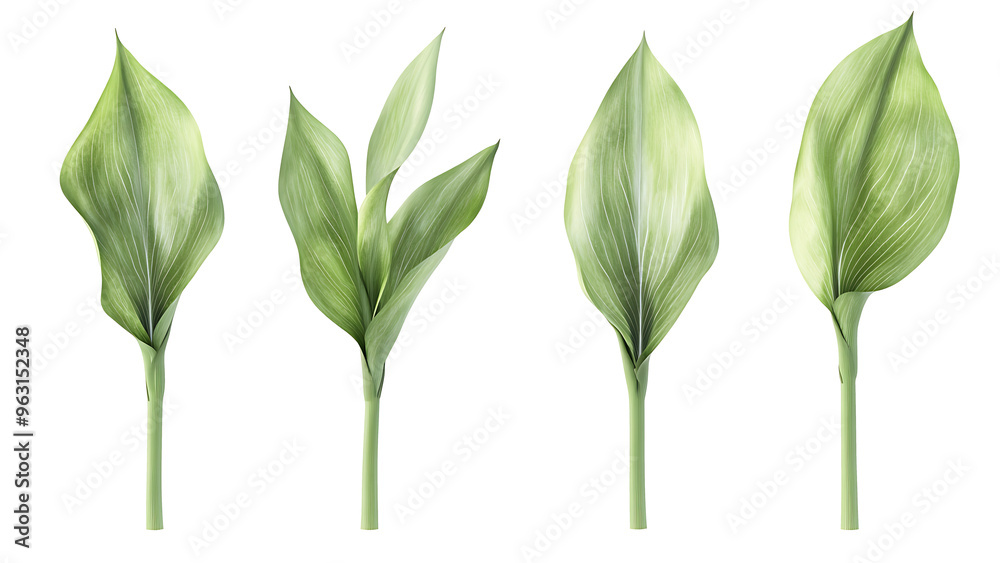 Four green leafs on a transparent background,Four Lily of the valley Leafs Isolated,Four Tropical Plant Leaves,leaf transparent png,Decoration work, green plants,Four green leafed plants, Ai Four green leafs on a transparent background,Four Lily of the valley Leafs Isolated,Four Tropical Plant Leaves,leaf transparent png,Decoration work, green plants,Four green leafed plants, Ai