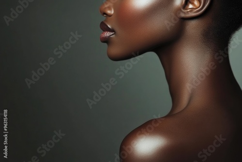 Gorgeous Black Woman's Shoulders with Luminous Skin