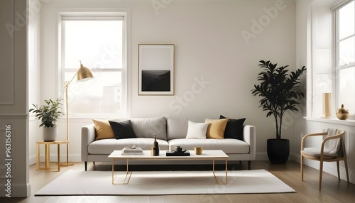 Photo interior modern design room 3d illustration
