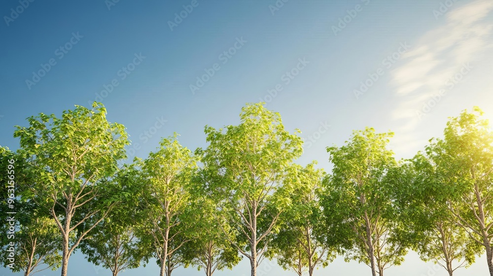 Fototapeta premium Bioengineered trees converting carbon into energy, environmental biotechnology