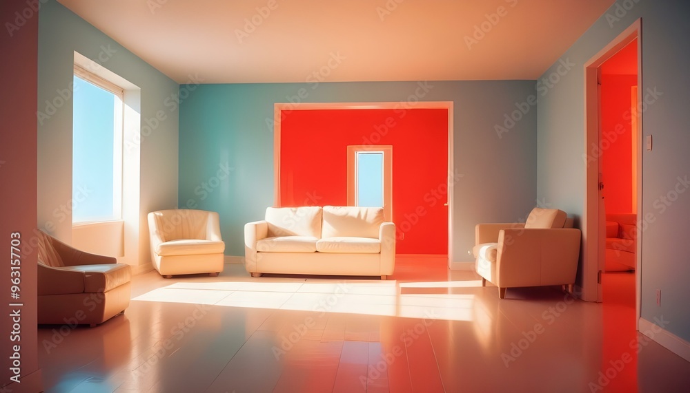 Photo interior modern design room 3d illustration Photo interior modern design room 3d illustration