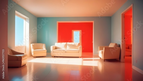 Photo interior modern design room 3d illustration