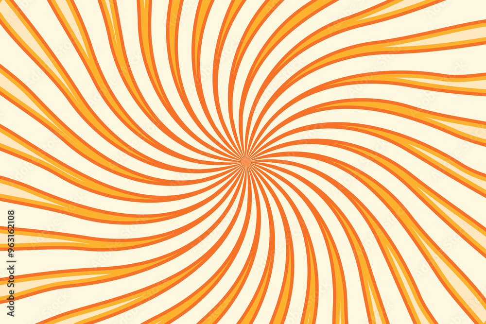 Obraz premium Caramel swirl background. Candy rays. Retro psychedelic ornament