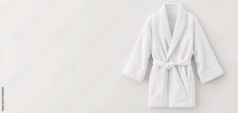 Monogrammed bathrobe with embroidered initials, 3D illustration Monogrammed bathrobe with embroidered initials, 3D illustration