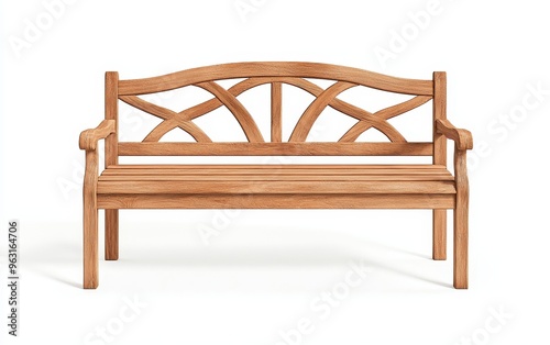 Wallpaper Mural Handcarved garden bench, distinctive design, 3D illustration Torontodigital.ca