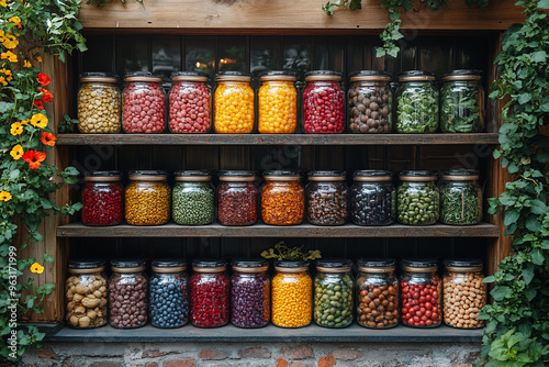 Wallpaper Mural fruits, vegatebles and berries in the jars  in the market Torontodigital.ca