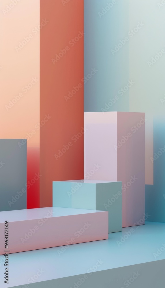 photo of an abstract 3D render showcasing a modern geometric background with a minimalistic design photo of an abstract 3D render showcasing a modern geometric background with a minimalistic design