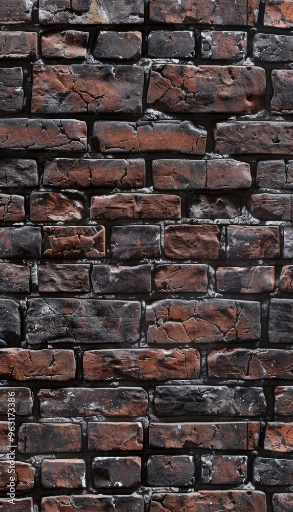 AI-generated image of a realistic old brick wall pattern, showcasing the weathered texture rustic AI-generated image of a realistic old brick wall pattern, showcasing the weathered texture rustic