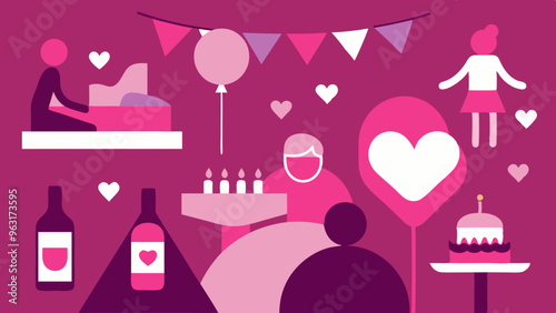 Wallpaper Mural Elegant Pink Party Scenes: Vibrant Decorations and Celebrations Torontodigital.ca