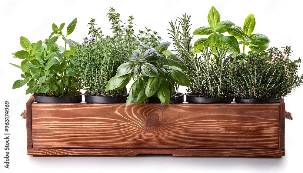 Clipping Path for Herb Planters with Herbs- - Herb planters cut out with full depth of field Clipping Path for Herb Planters with Herbs- - Herb planters cut out with full depth of field