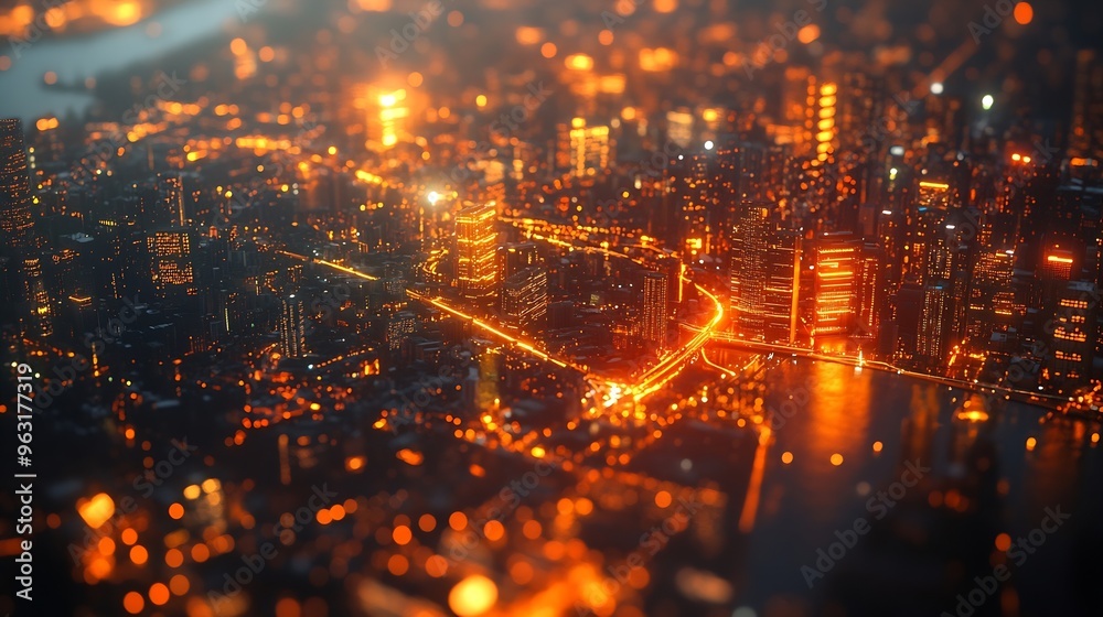 Obraz premium Smart city and intelligent communication network of things wireless connection technologies concept : Generative AI