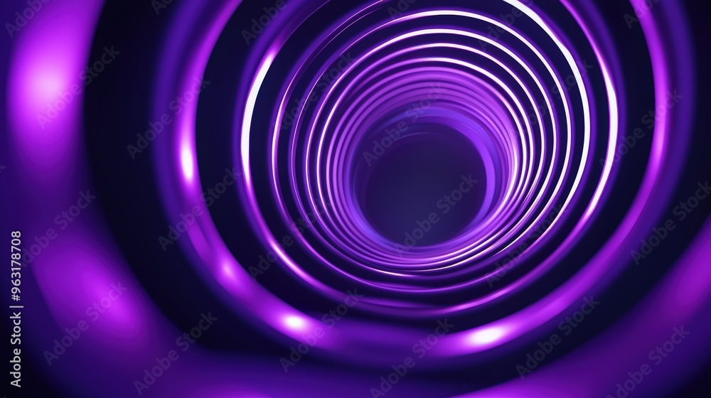 Abstract Purple and White Neon Light Tunnel. Abstract Purple and White Neon Light Tunnel.