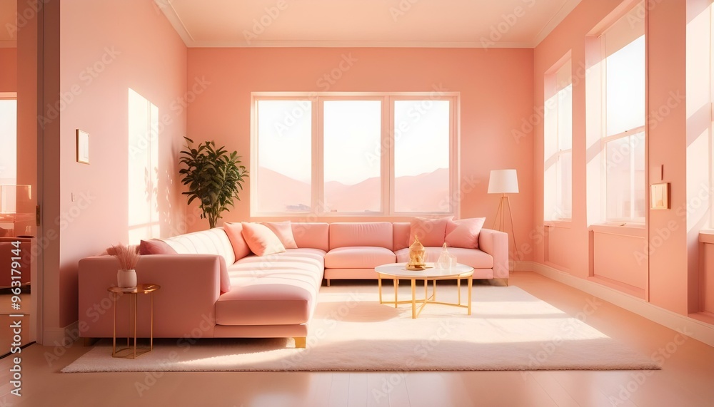 Fototapeta premium Photo interior modern design room 3d illustration