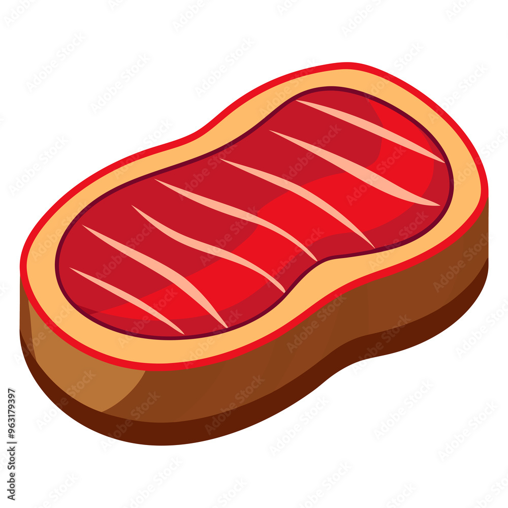 A Cartoon Illustration of a Grilled Steak A Cartoon Illustration of a Grilled Steak
