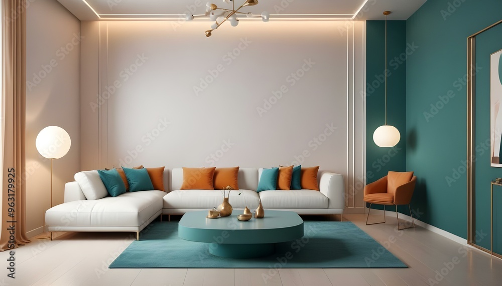 Photo interior modern design room 3d illustration Photo interior modern design room 3d illustration