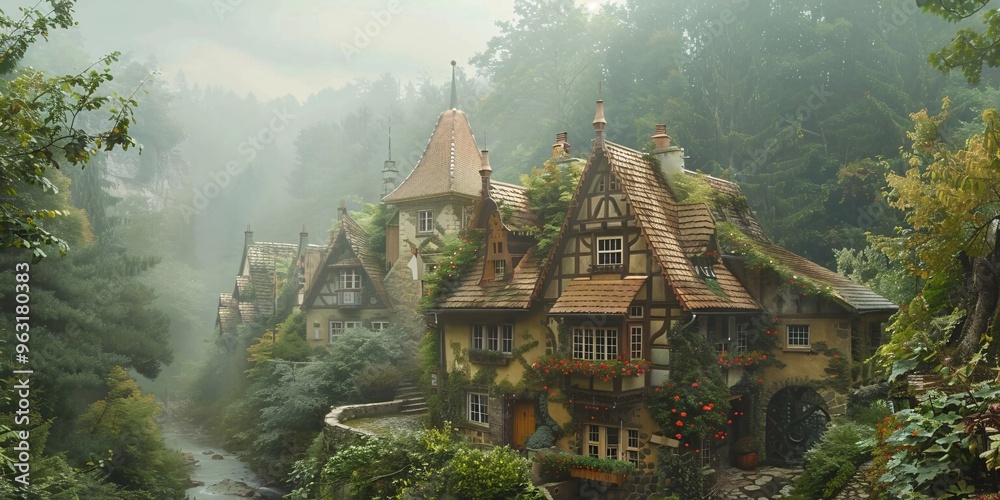 Naklejka premium Mummelsee water sprites, Fairy-tale landscapes Black Forest, Black Forest hiking trails