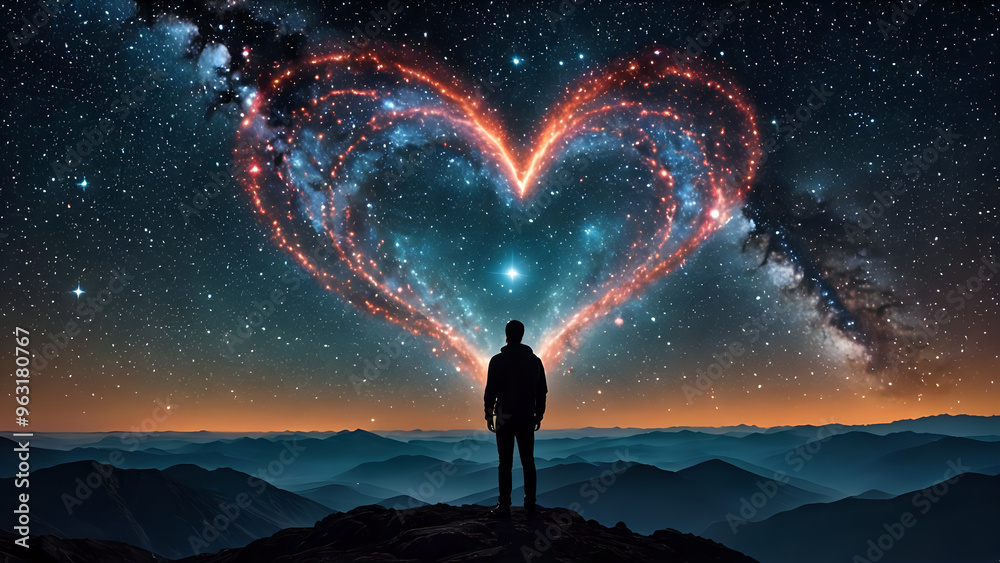 Obraz premium Abstraktion Himmlisches Herz 16x9. Hintergrund für das Design 5.