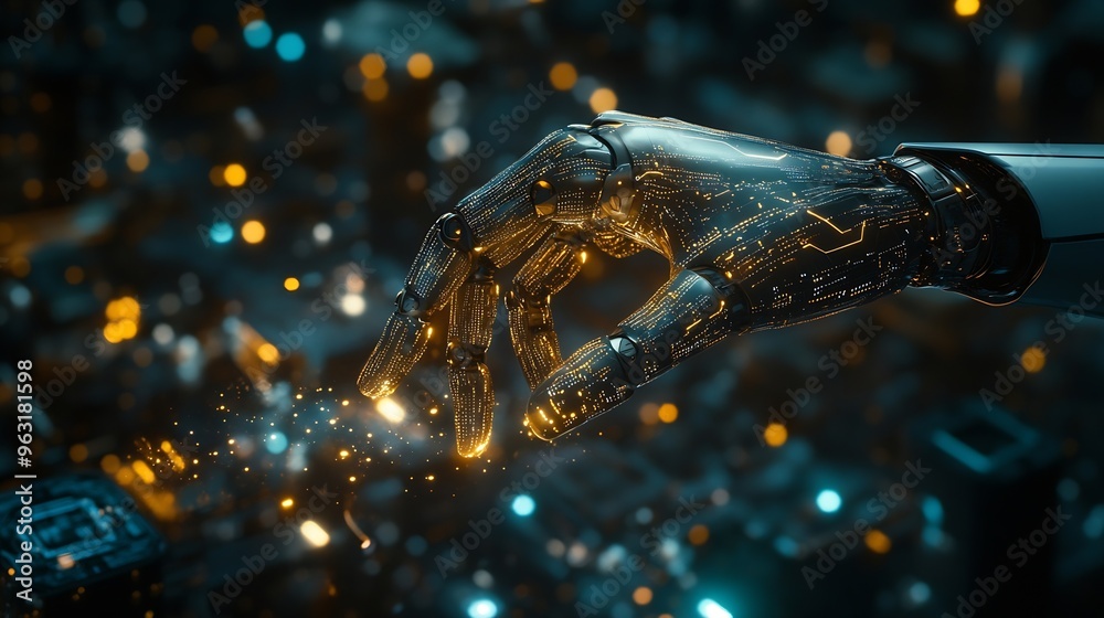 AI Machine learning Hands of robot and human touching big data of Global network connection Internet and digital technology Science and artificial intelligence digital technologies of : Generative AI AI Machine learning Hands of robot and human touching big data of Global network connection Internet and digital technology Science and artificial intelligence digital technologies of : Generative AI