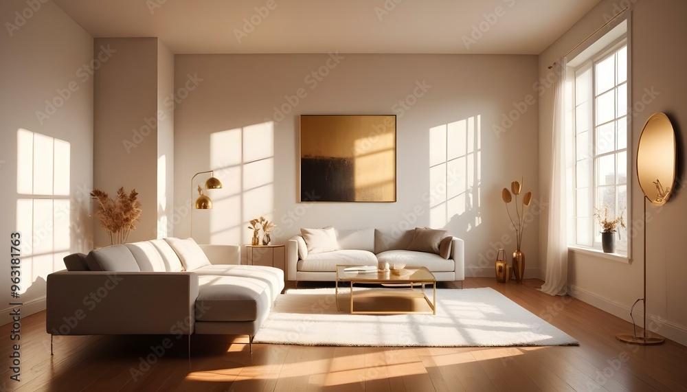 Fototapeta premium Photo interior modern design room 3d illustration