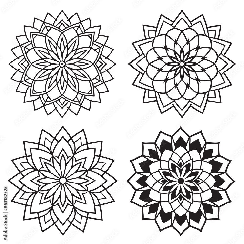 Obraz premium Flower Mandala. Vintage decorative elements