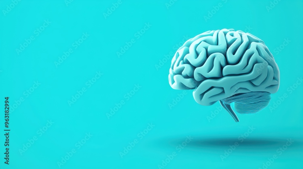 Artificial intelligence thinking, futuristic brain concept, flat design illustration Artificial intelligence thinking, futuristic brain concept, flat design illustration