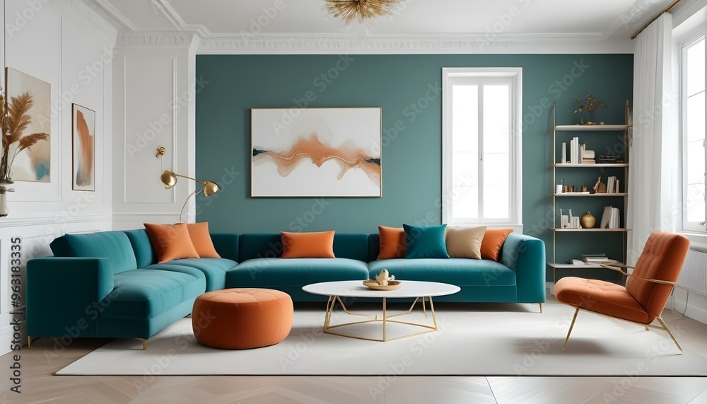 Photo interior modern design room 3d illustration Photo interior modern design room 3d illustration
