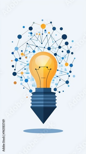 AI-driven business solutions, automation and efficiency, flat design illustration photo