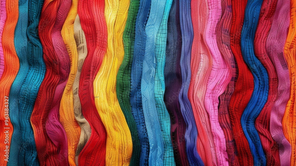 Colorful Waves of Textiles inspire creativity with dynamic patterns and vibrant colors