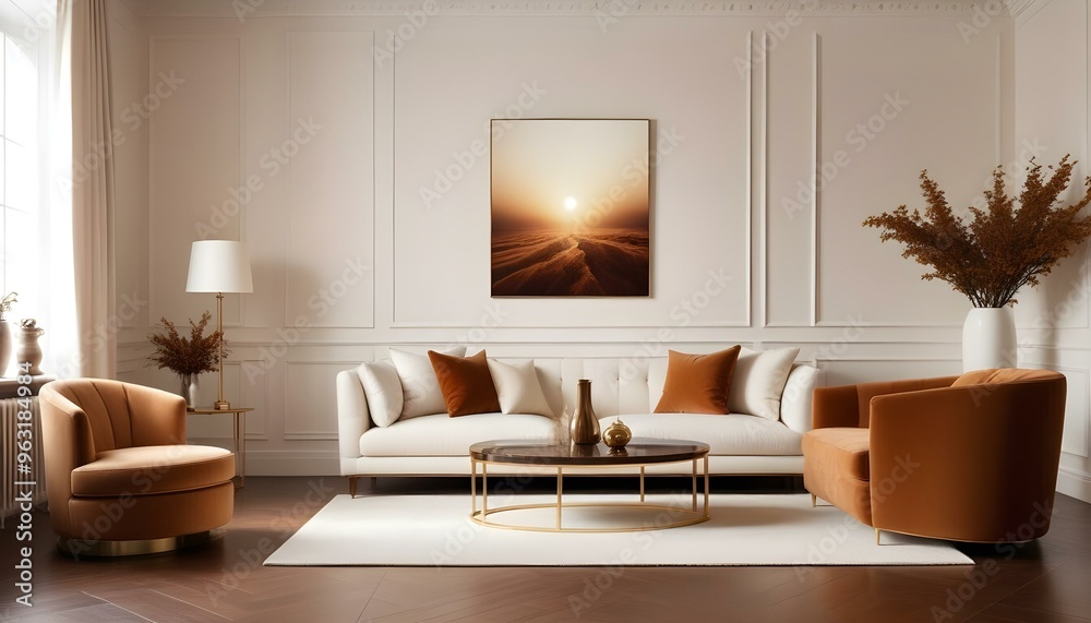 Fototapeta premium Photo interior modern design room 3d illustration