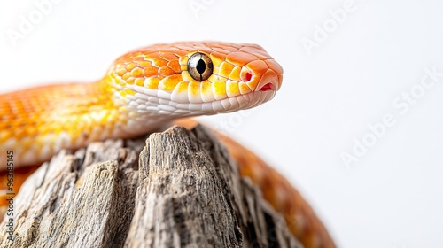 baby corn snake on wood isolated on white background baby red rat snake Pantherophis guttatus : Generative AI