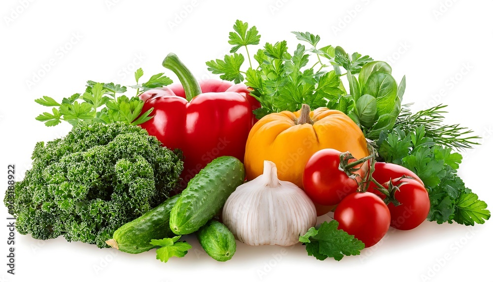 Clipping Path for Vegetable Garden Plants - Vegetables and herbs cut out with full depth of Clipping Path for Vegetable Garden Plants - Vegetables and herbs cut out with full depth of
