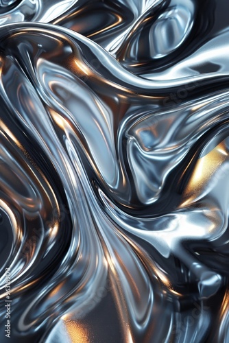 Experience a Sleek Metallic Fluid Texture that enhances your Modern Design concepts beautifully