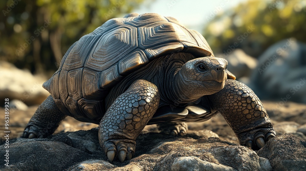Giant Tortoise in its Natural Habitat Giant Tortoise in its Natural Habitat