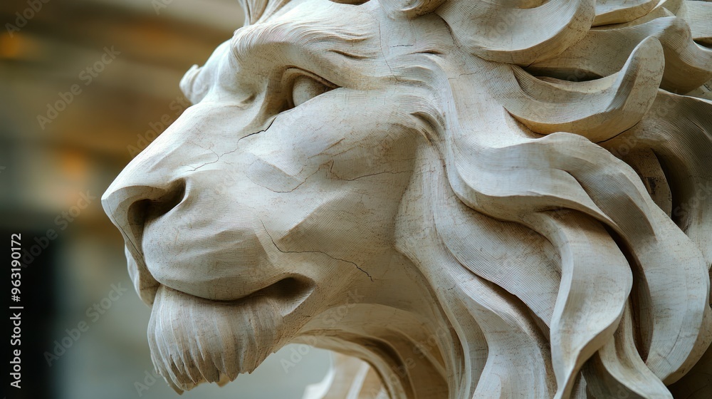 Close-up of a Stone Lion Statue Close-up of a Stone Lion Statue