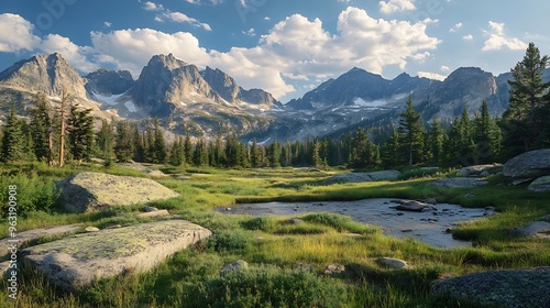 The Wind River Range Mountain range in Wyoming USA : Generative AI